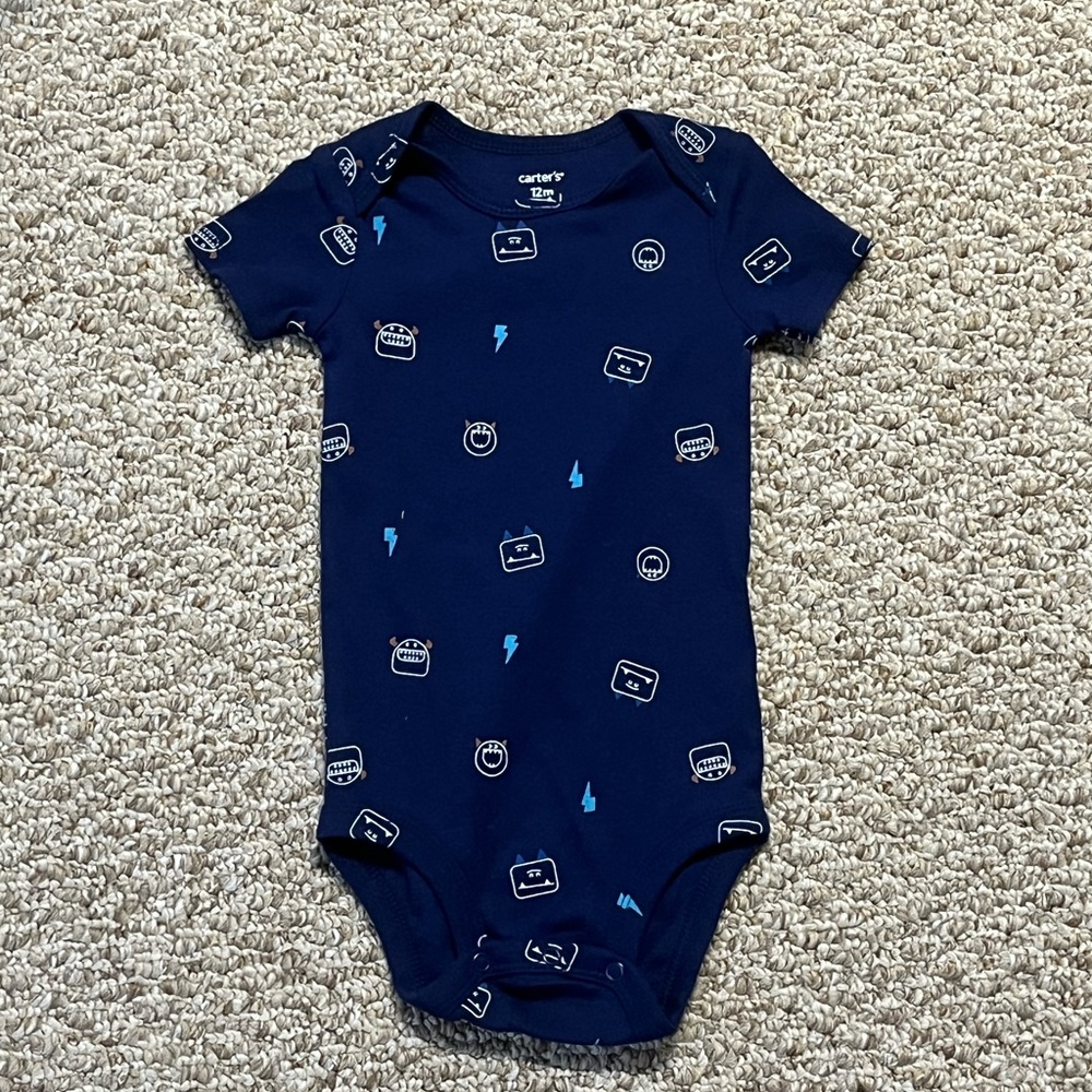 Carter’s blue onesie 12m - Picture 1 of 5